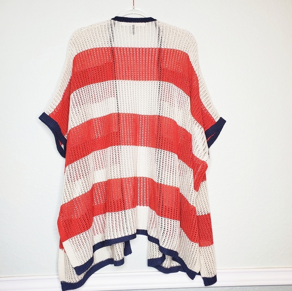 MICHAEL STARS | Striped Open Crochet Knit Cardigan - Picture 2 of 8